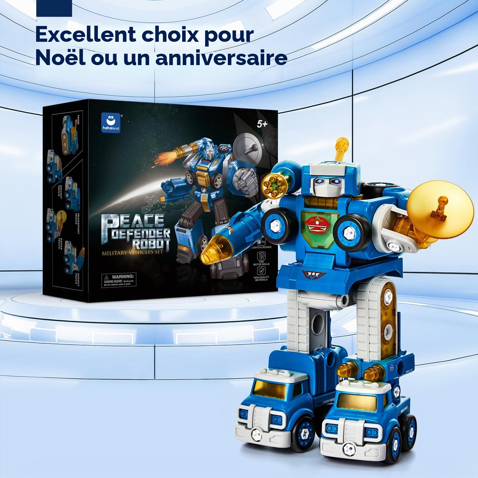 hahaland Jouets Enfant 5-8 Ans, 5 en 1 STEM Kit de Véhicules de Chantier