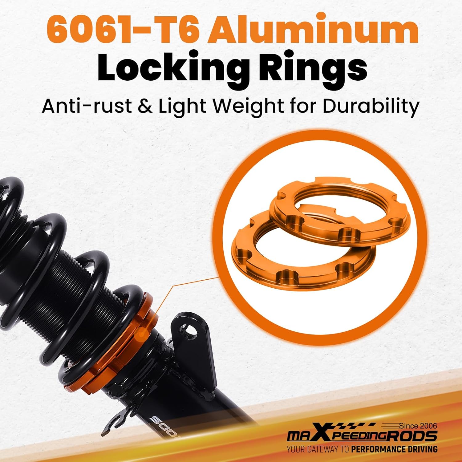 maXpeedingrods Coilovers for VW Golf MK4 FWD 1997-2007, for VW Beetle FWD 1998-2010, for VW Jetta MK4 1999-2005, Height Adjustable CoiloversSuspension Kits, Upgraded Series Lowering Kit, Black
