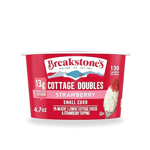 Breakstone's Cottage Doubles Lowfat Cottage Cheese & Strawberry Topping with 2% Milkfat, 4.7 oz Cup