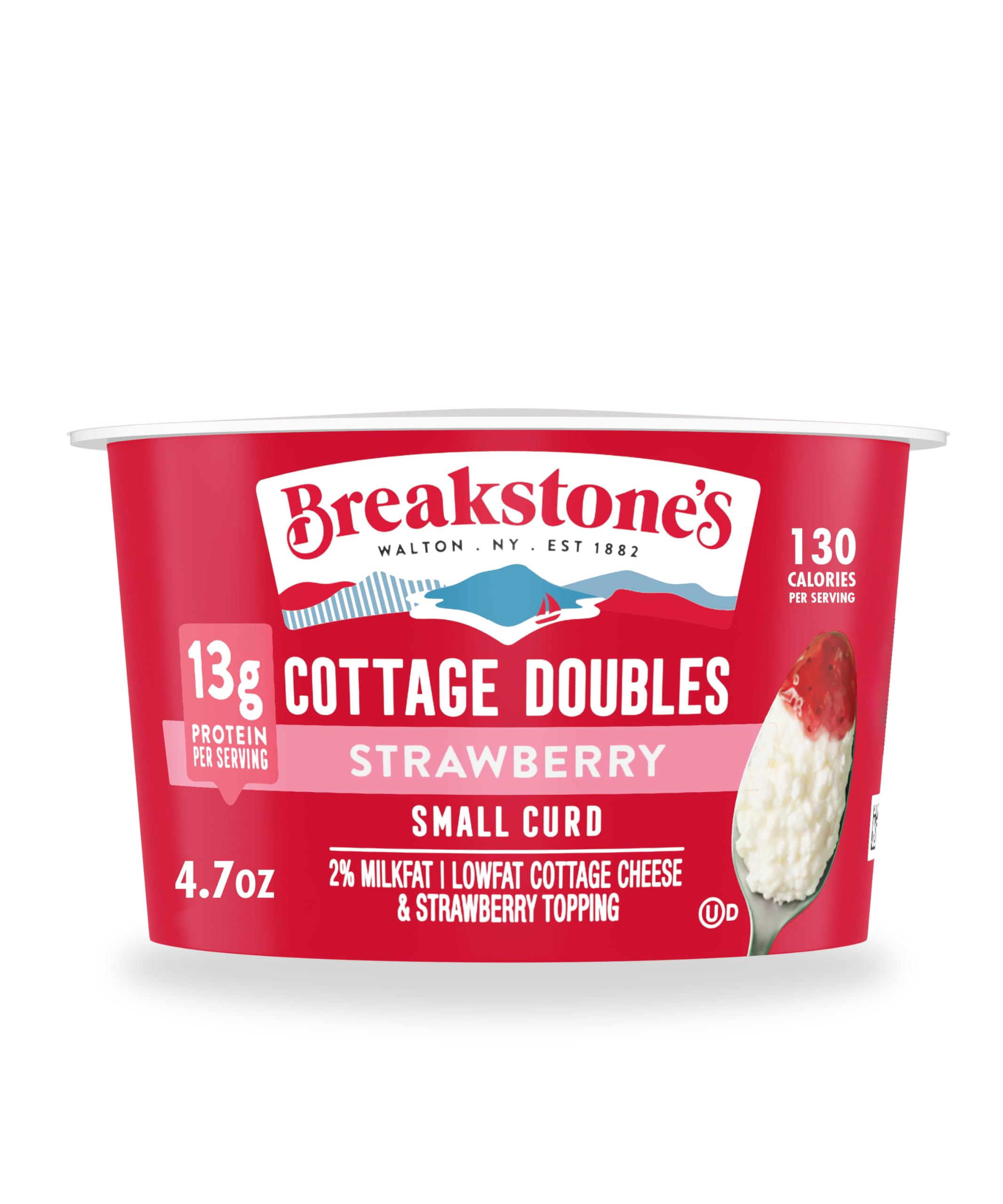 Breakstone's Cottage Doubles Lowfat Cottage Cheese & Strawberry Topping with 2% Milkfat, 4.7 oz Cup