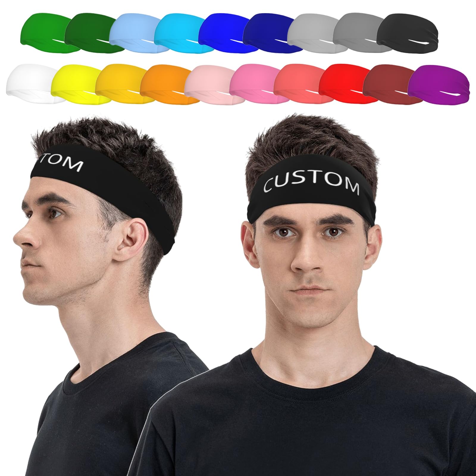 Custom Sport Headbands for Men & Women Personalized Sweatband Add Your Image Logo Fashion Custom Bandana Personalized Gifts Custom Headbands for Sports
