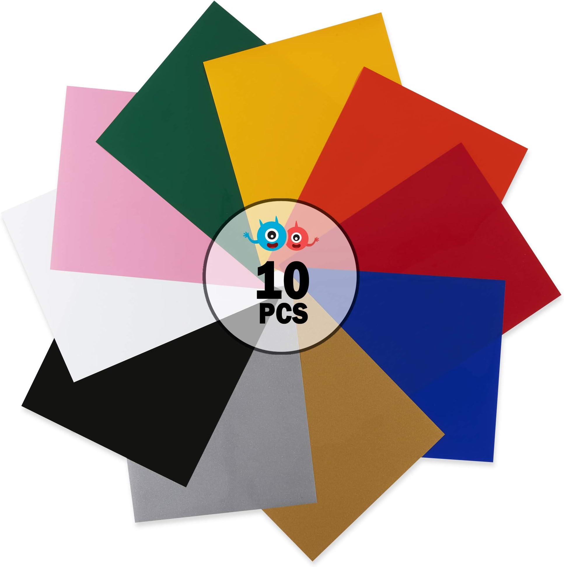 QuuCut Heat Transfer Vinyl Bundle: 12 Pack 12" x 10" (PU 10)