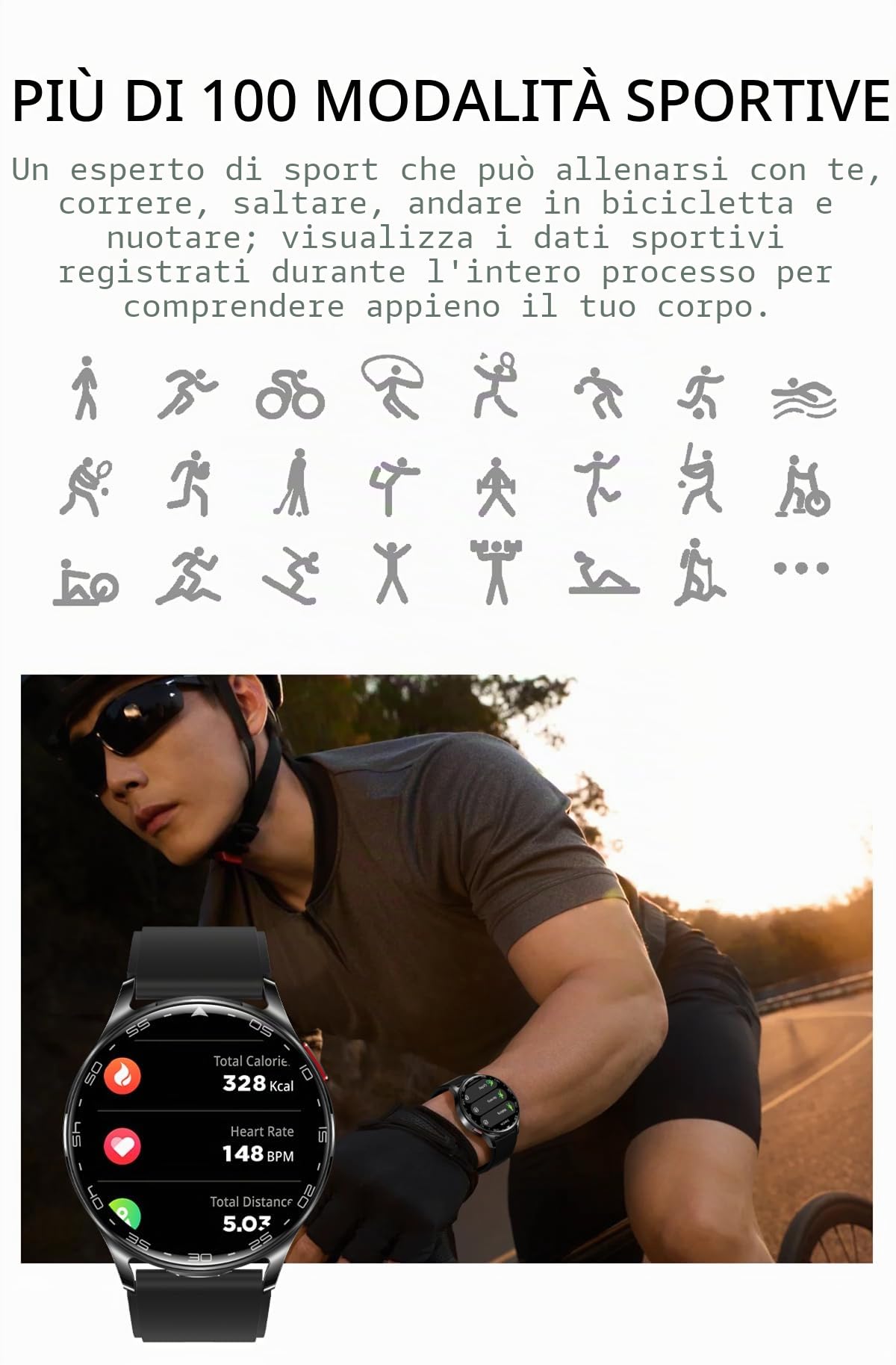 Zephyrion Smart Watch TWS Auricolari per Android iOS, Orologio Sportivo Rotondo da 1,39 pollici, Promemoria per i Messaggi, Monitoraggio della Frequenza Cardiaca e dell'ossigeno nel Sangue (Argento)