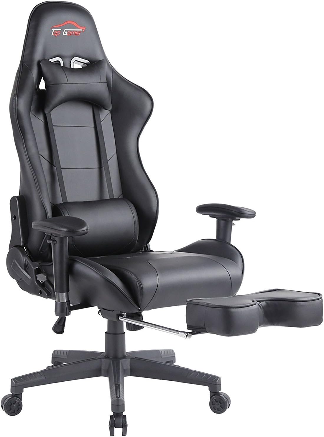 Top Gamer Ergonomic Computer Gaming Chair for PC Video Game Chair with Footrest(Black)