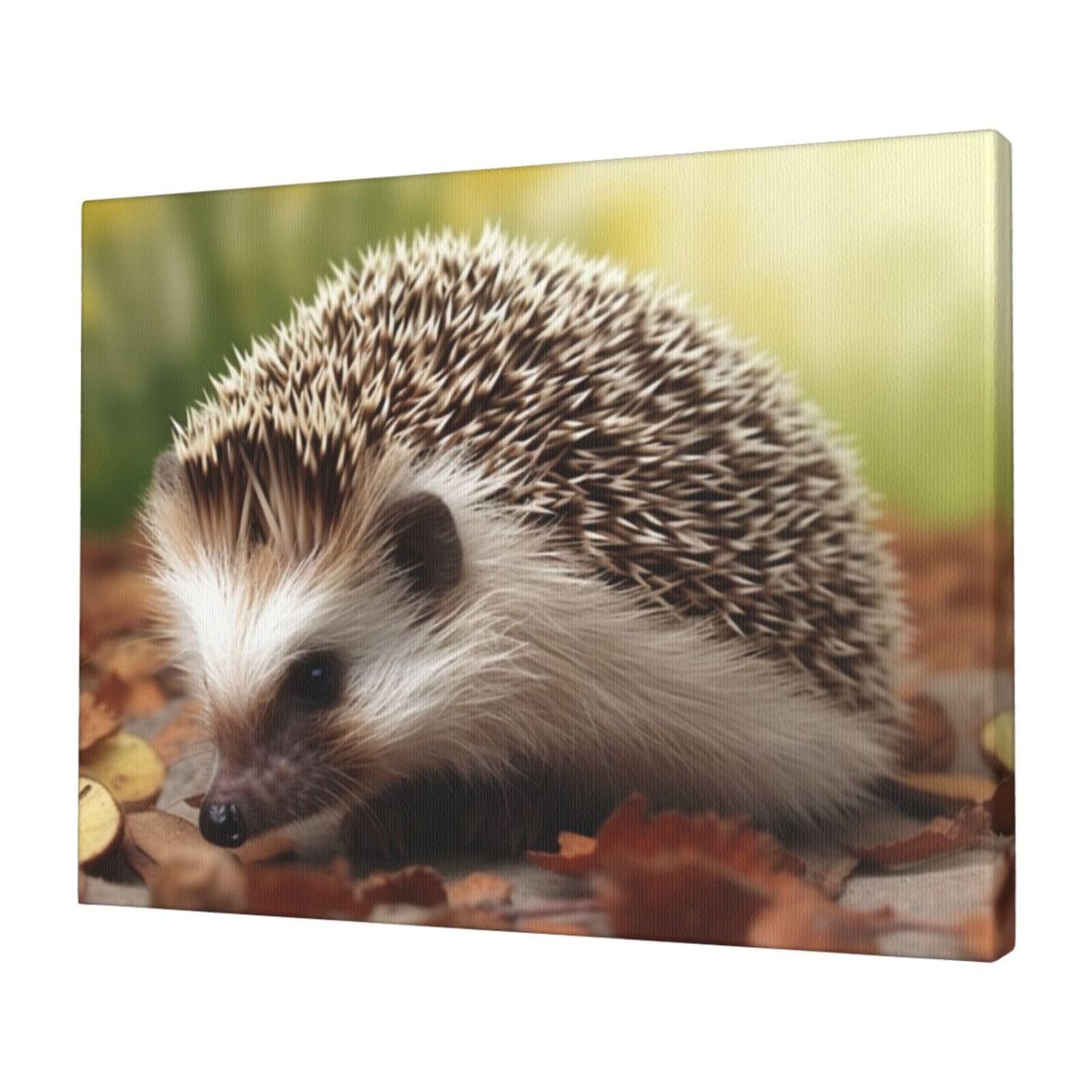 KLOPH hedgehog Canvas Wall Art for Living Room 12"x16" Modern Artwork Painting for Bathroom Hanging Canvas Prints Aesthetic Wallart for Bedroom Kitchen Office Wall Decor