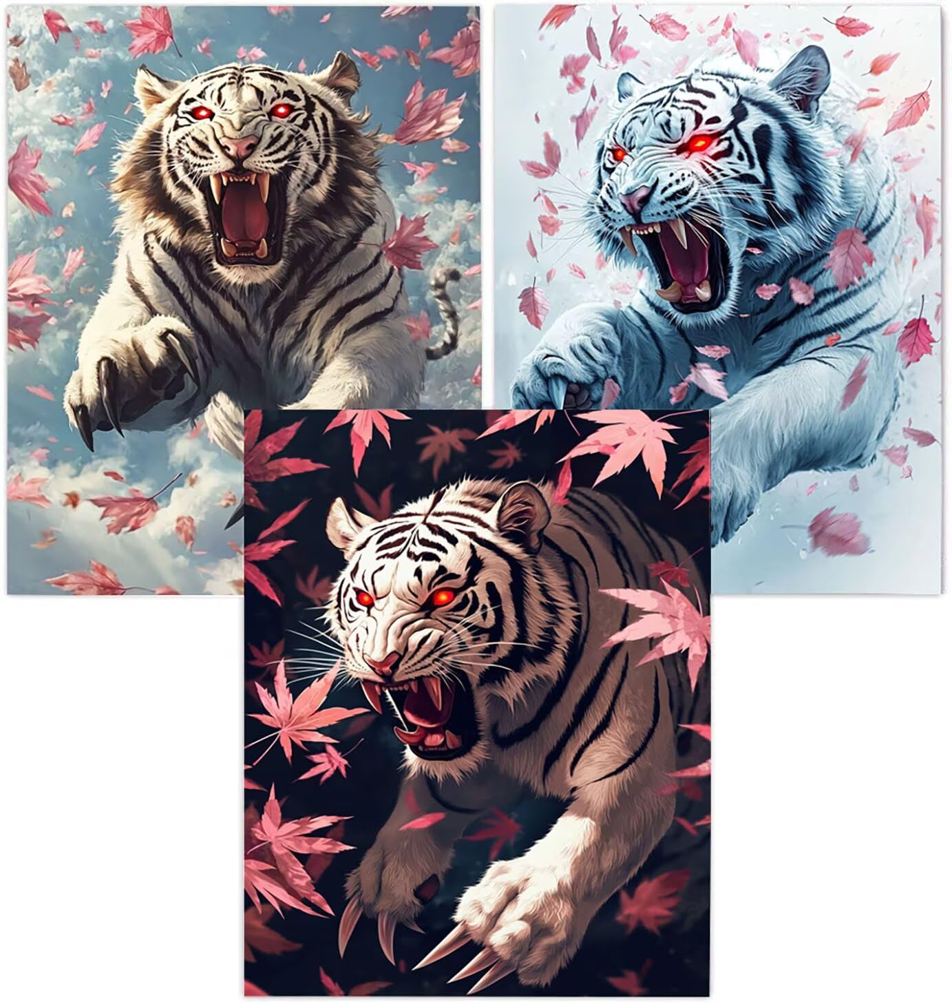 Cnyaunfi 3 Pezzi Animali Pittura Diamante Fai-Da-Te 5D Blu Diamond Painting Kit Completo per Hobby Creativi Adulti, Pittura Diamante Artigianale Per La Decorazione Della Parete Di Casa 50x70cm YF-3368