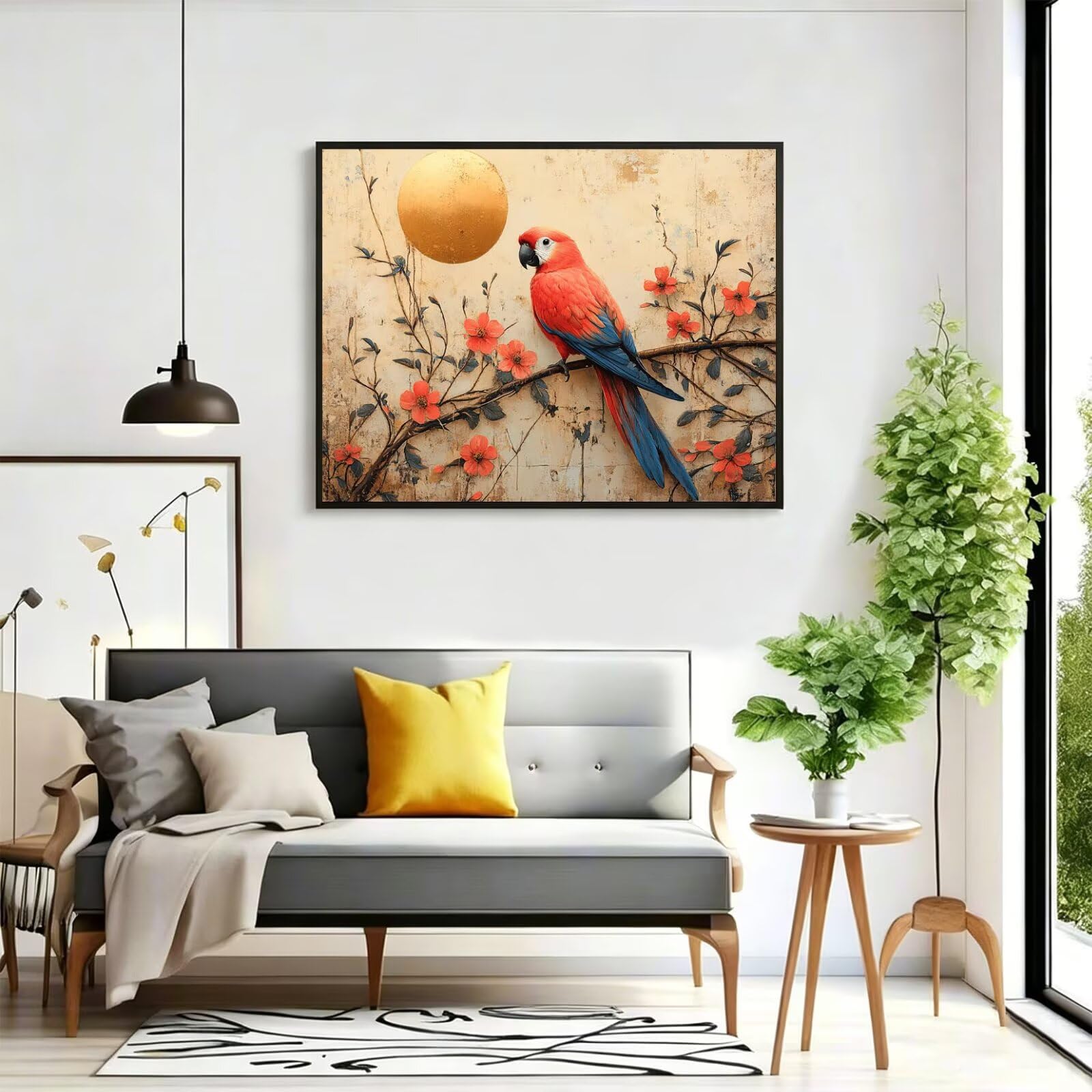 Pintar por Numeros loro Pinturas Acrilicas flor Pintura por Numeros Adultos DIY Lienzos para Pintar, Pintura Acrilica Manualidades, Decoración para Hogar, Regalos Cumpleaños, 70x90cm Sin Marco, q-922