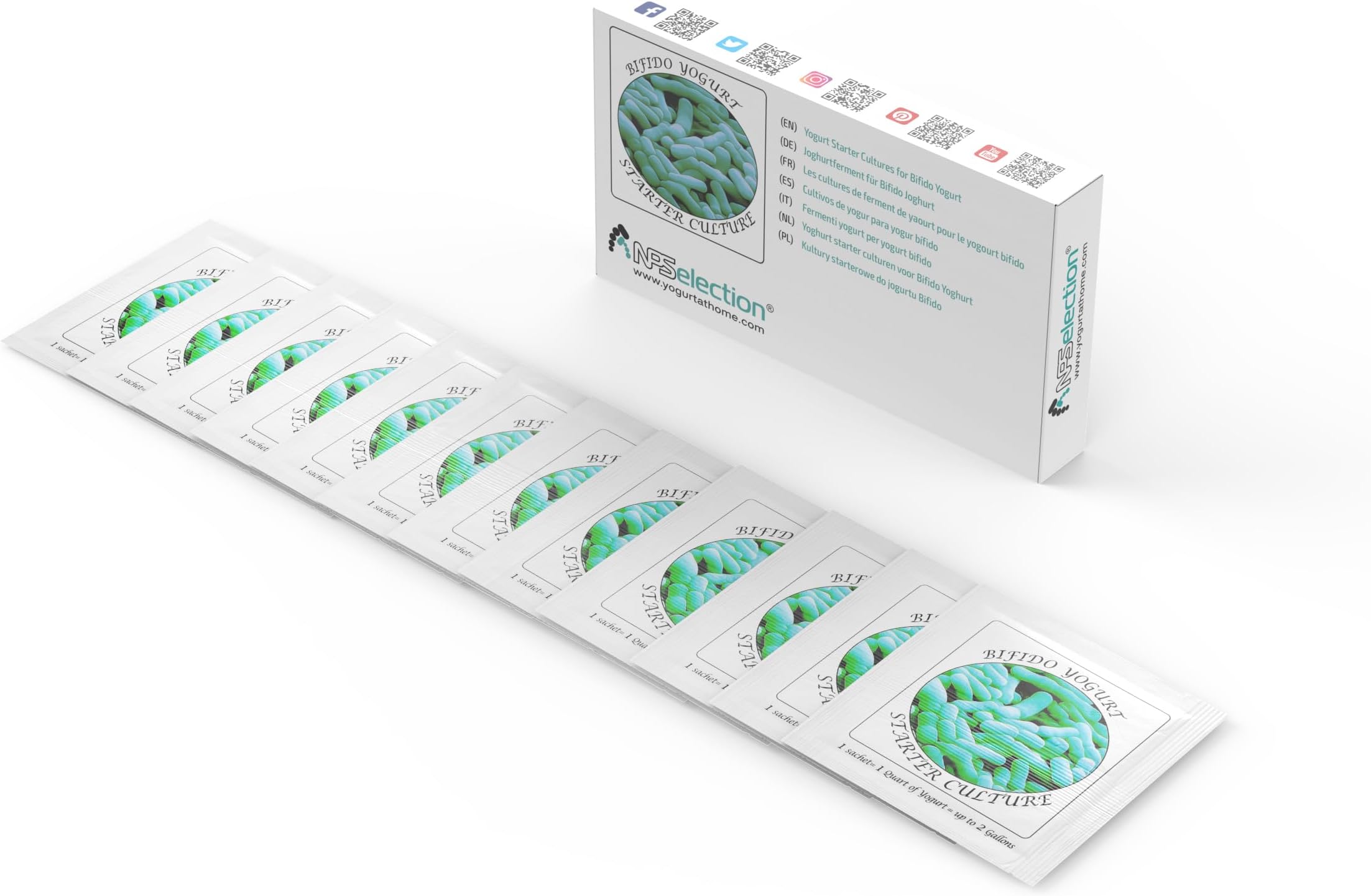 Yogurt Starter Cultures - Freeze-Dried Culture Sachets for Bifido Yogurt (Pack of 12 sachets)…