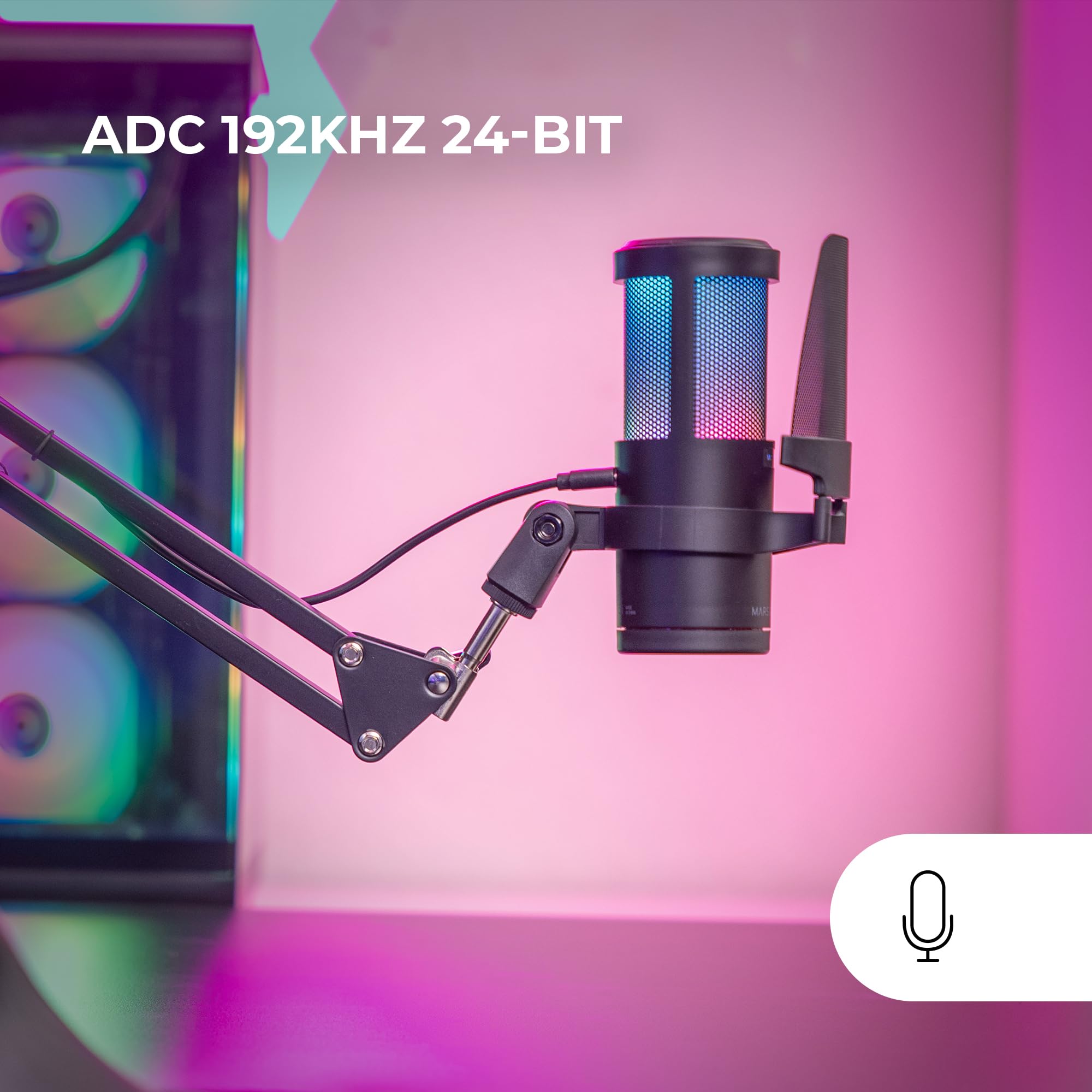 MMIC-SE, Microphone de Studio ARGB Professionnel, ADC Ultra Haute Définition 196kHz 24-bit