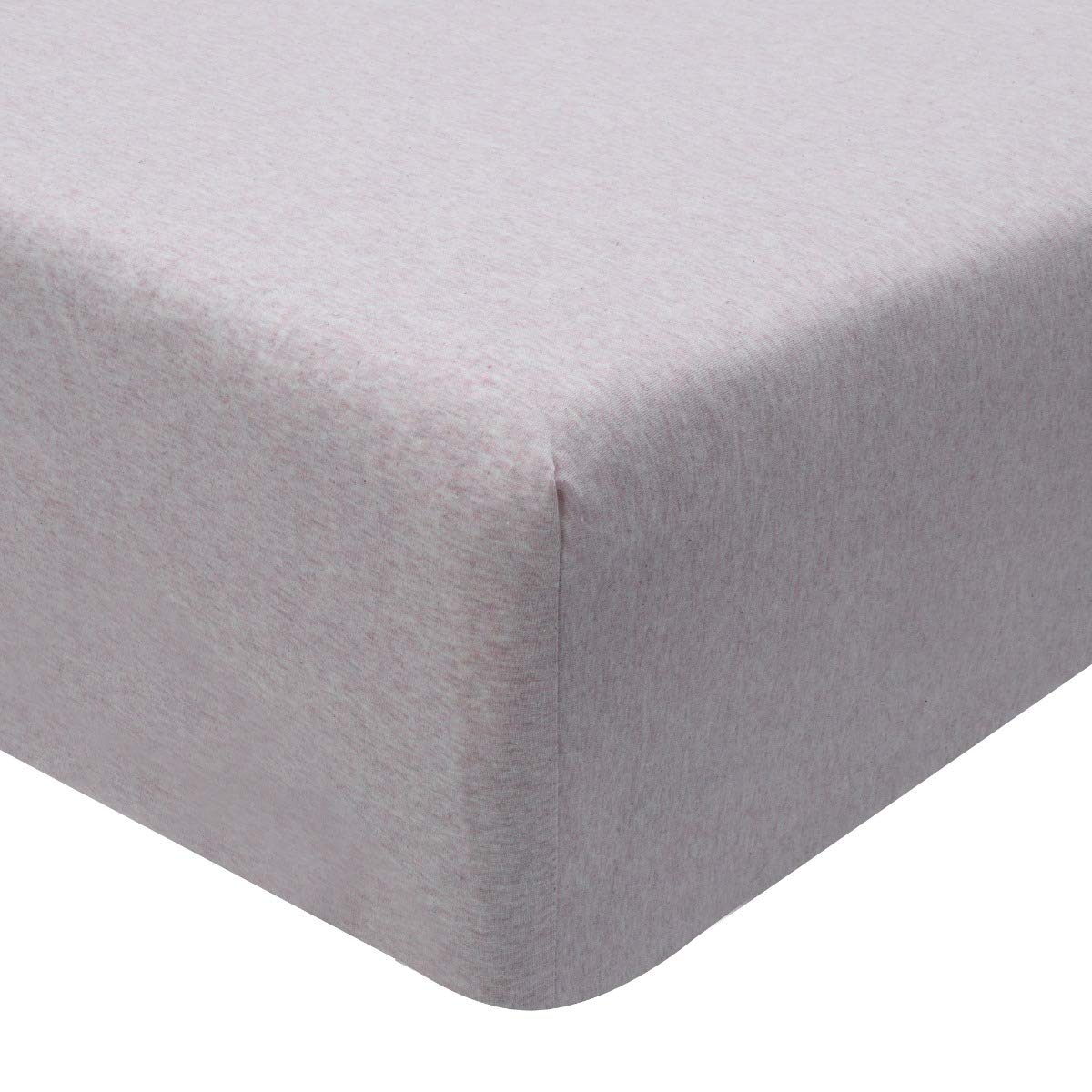 Sleepdown Jersey Melange Pink Fitted Sheet Warm Cosy Easy Care Plain Yarn Dyed Bedding Bedsheet Bed Linen - King