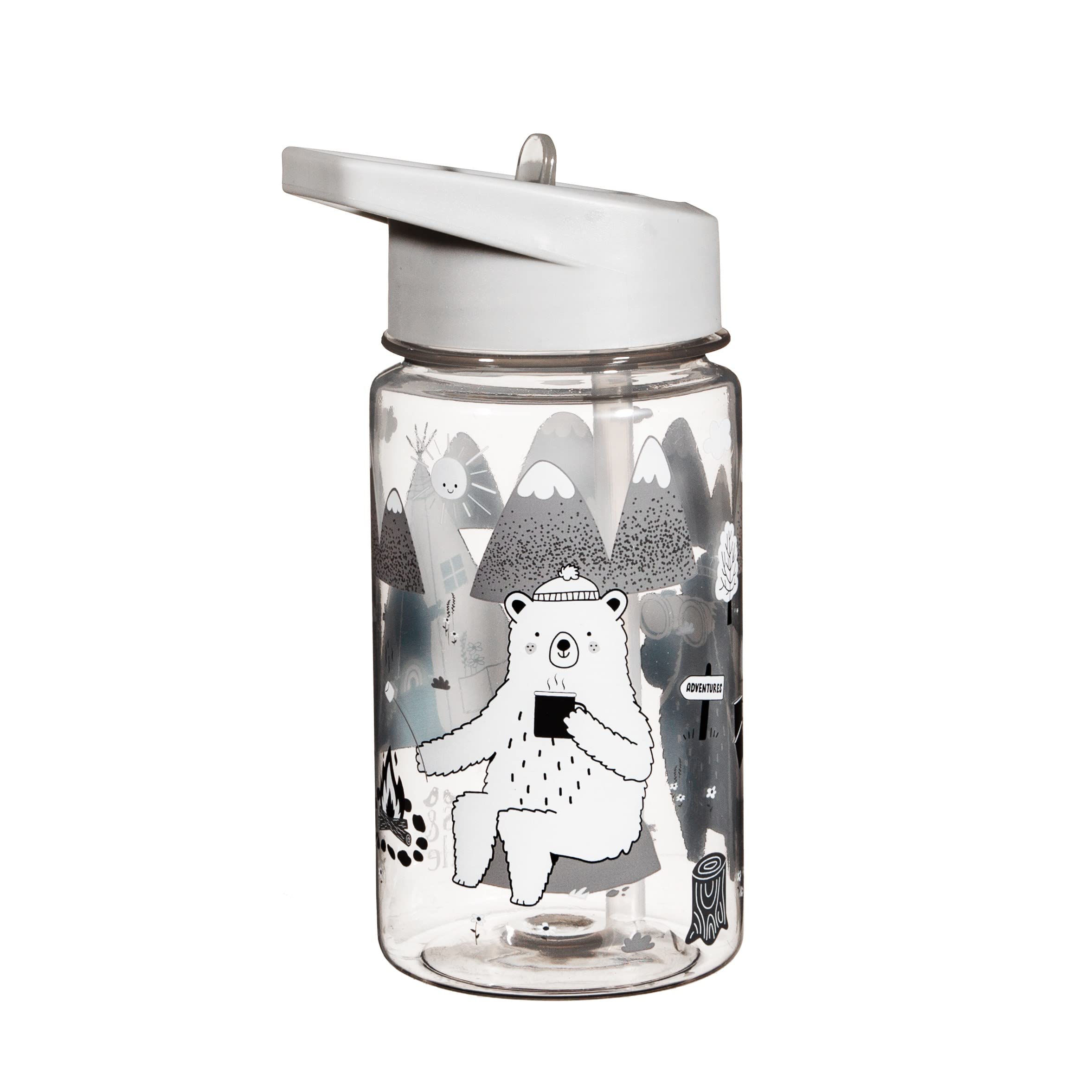 Sass & Belle Grey,White Bear Adventure Water Bottle