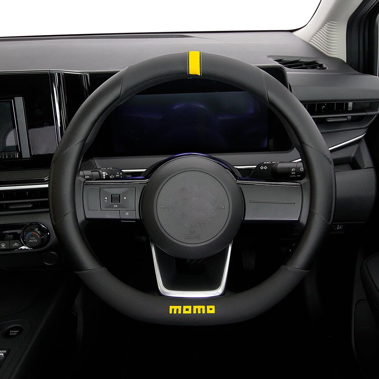 MOMO Steering Wheel Cover - D Shape Flat Bottom Oval - Black