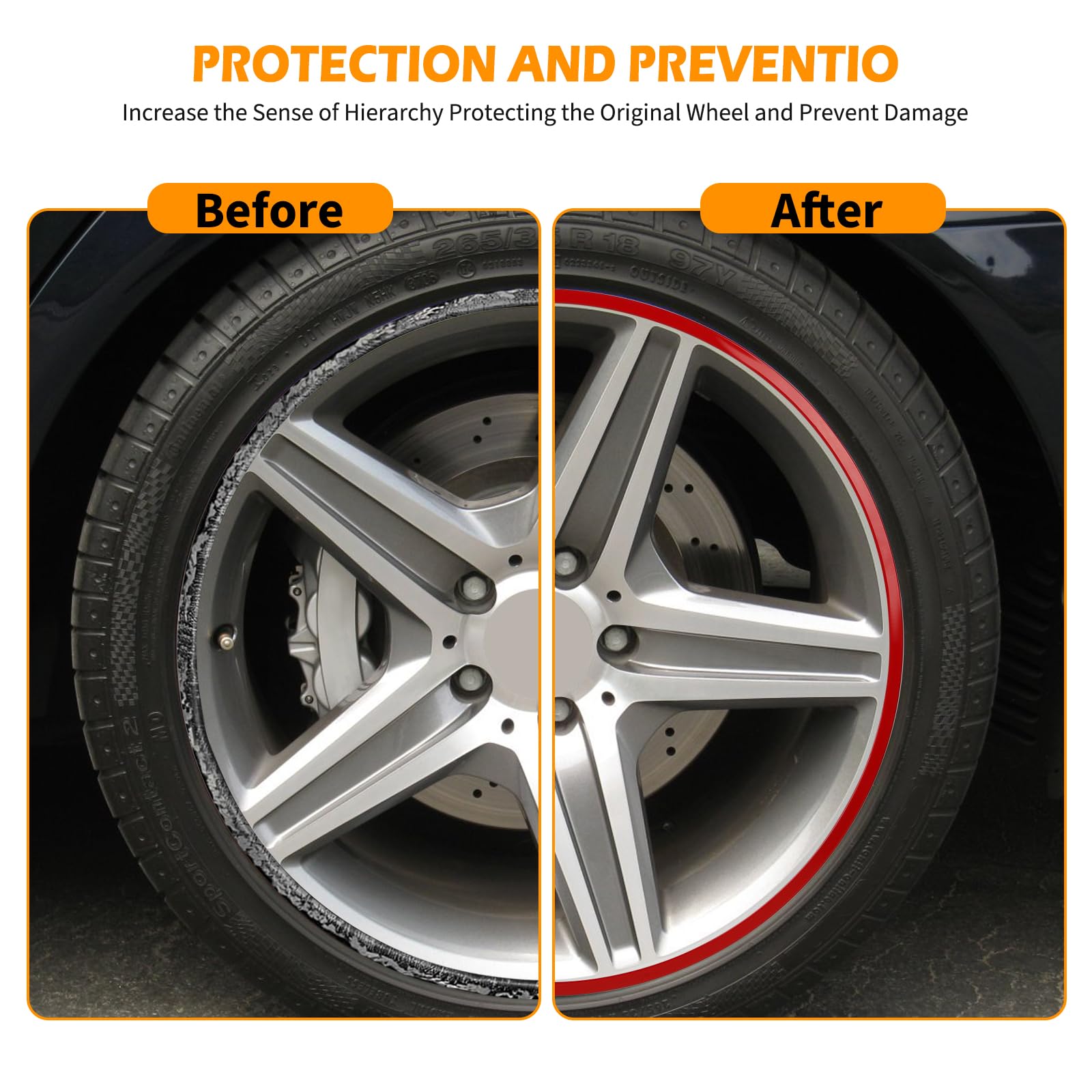 Wheel Rim Protector Set of 4, 19 Inch Alloy Rim Guards for Car Rims Compatible with Tesla Model Y 3 Honda CRV Toyota Camry Ford Mustang Mach-E Nissan Hyundai Audi A4 A6 Mazda CX-90 Lexus RX