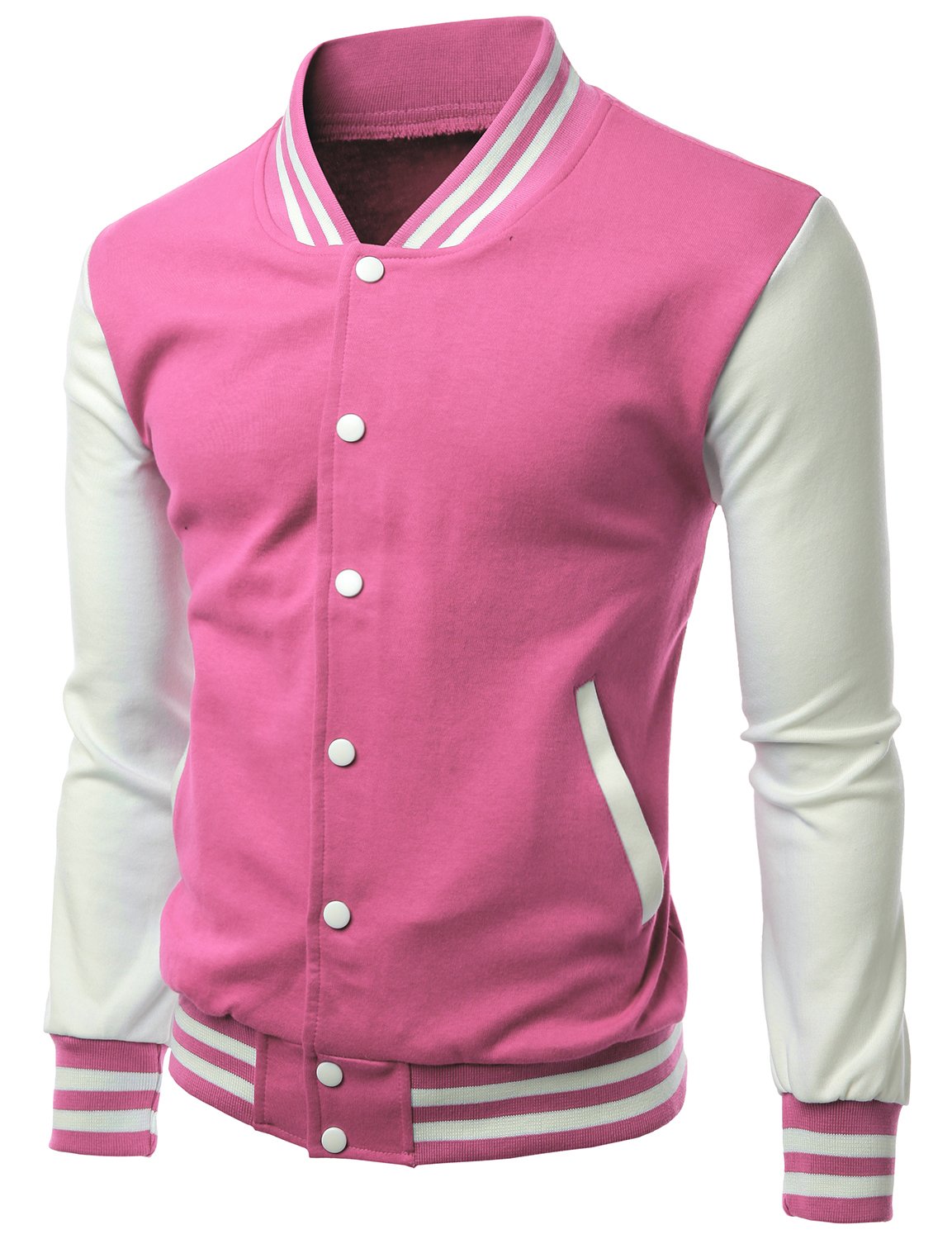 Men's Stylish Color Contrast Long Sleeves Varsity Jacket