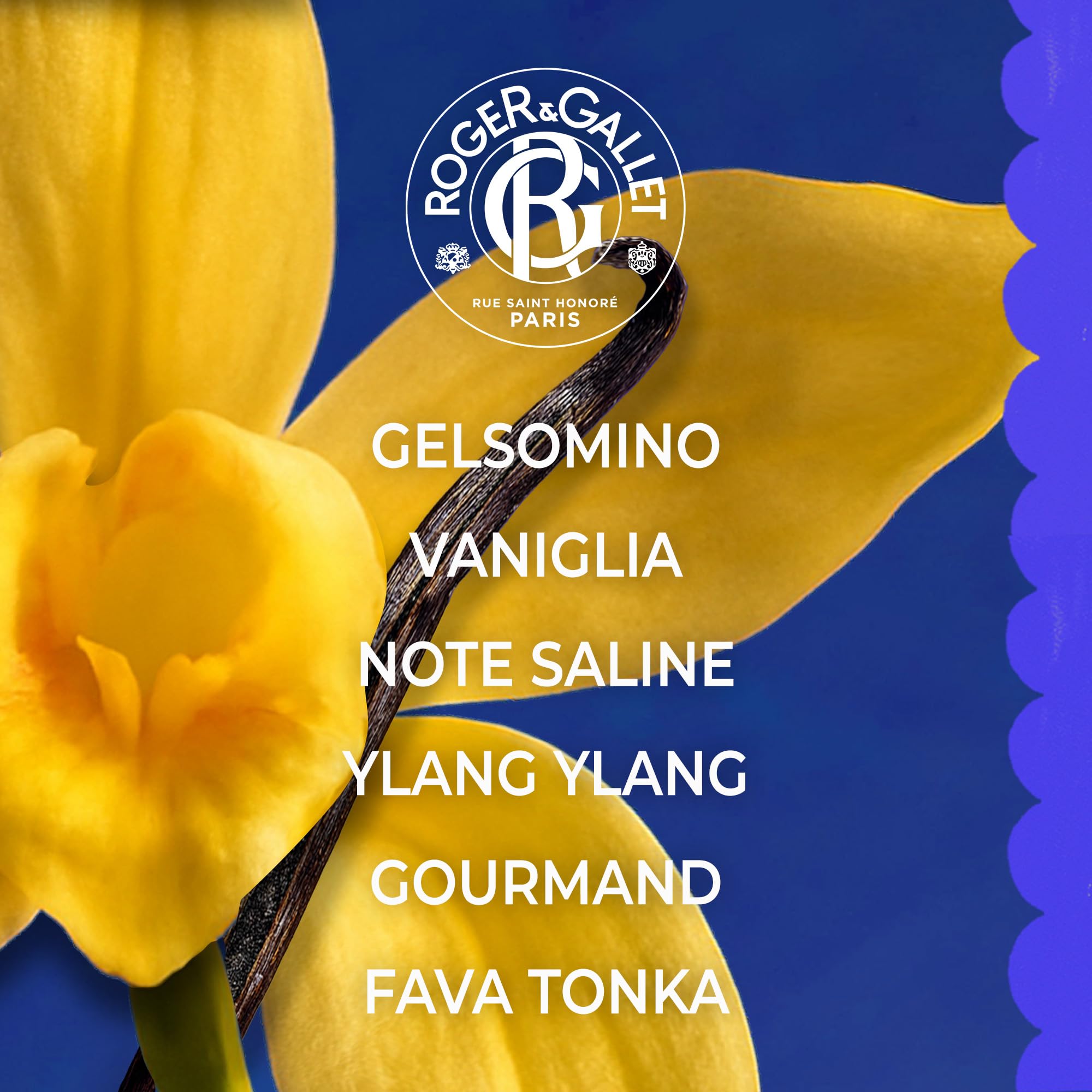 Roger&Gallet - Vanille Soleil - Profumo Solido di Benessere - Gelsomino, Vaniglia, Ylang-Ylang - 5g