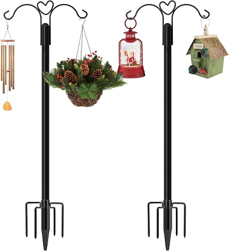 XDW-GIFTS Shepherds Hooks for Outdoor, 2-Pack 92 Inch Heavy Duty