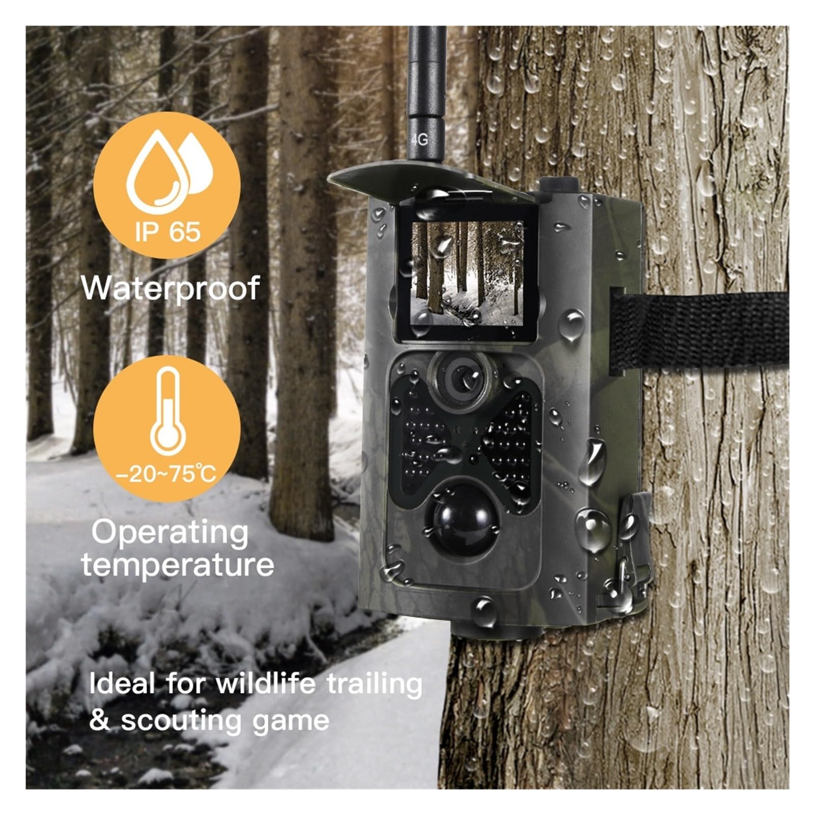 Kamera leśna, Kamera Myśliwska 4G Trail HC-550LTE 20MP Zdjęcie Śledzenie Wideo Kamery Do Gier Pułapka Nadzór Noktowizyjna(With 32GB card)