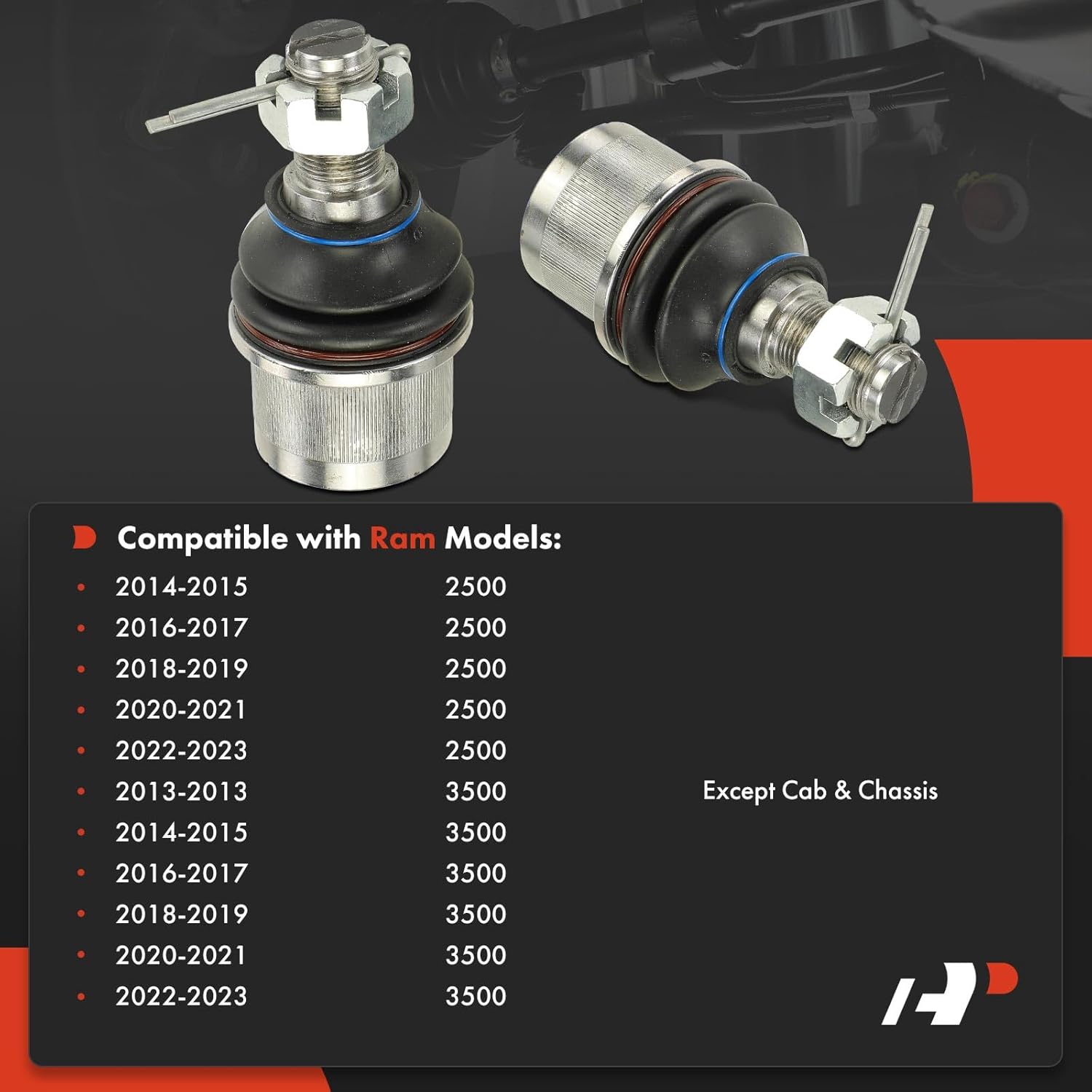 A-Premium 2 x Front Lower Ball Joint, Compatible with Ram 2500 2014-2023, 3500 2013-2023