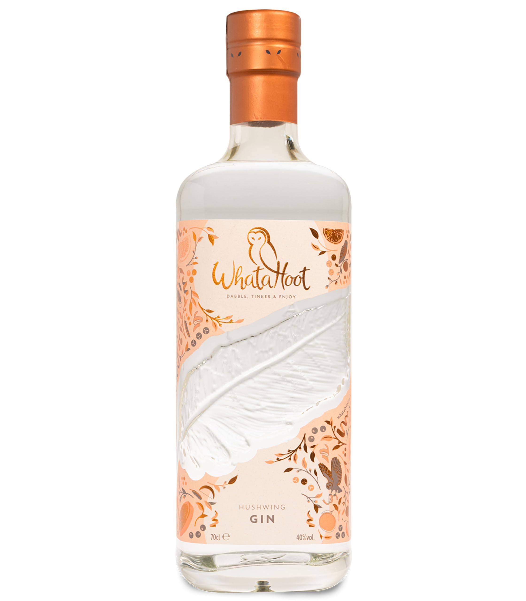 WhataHoot Hushwing Gin | Fresh Citrus & Full Bodied | 70cl | 40% ABV