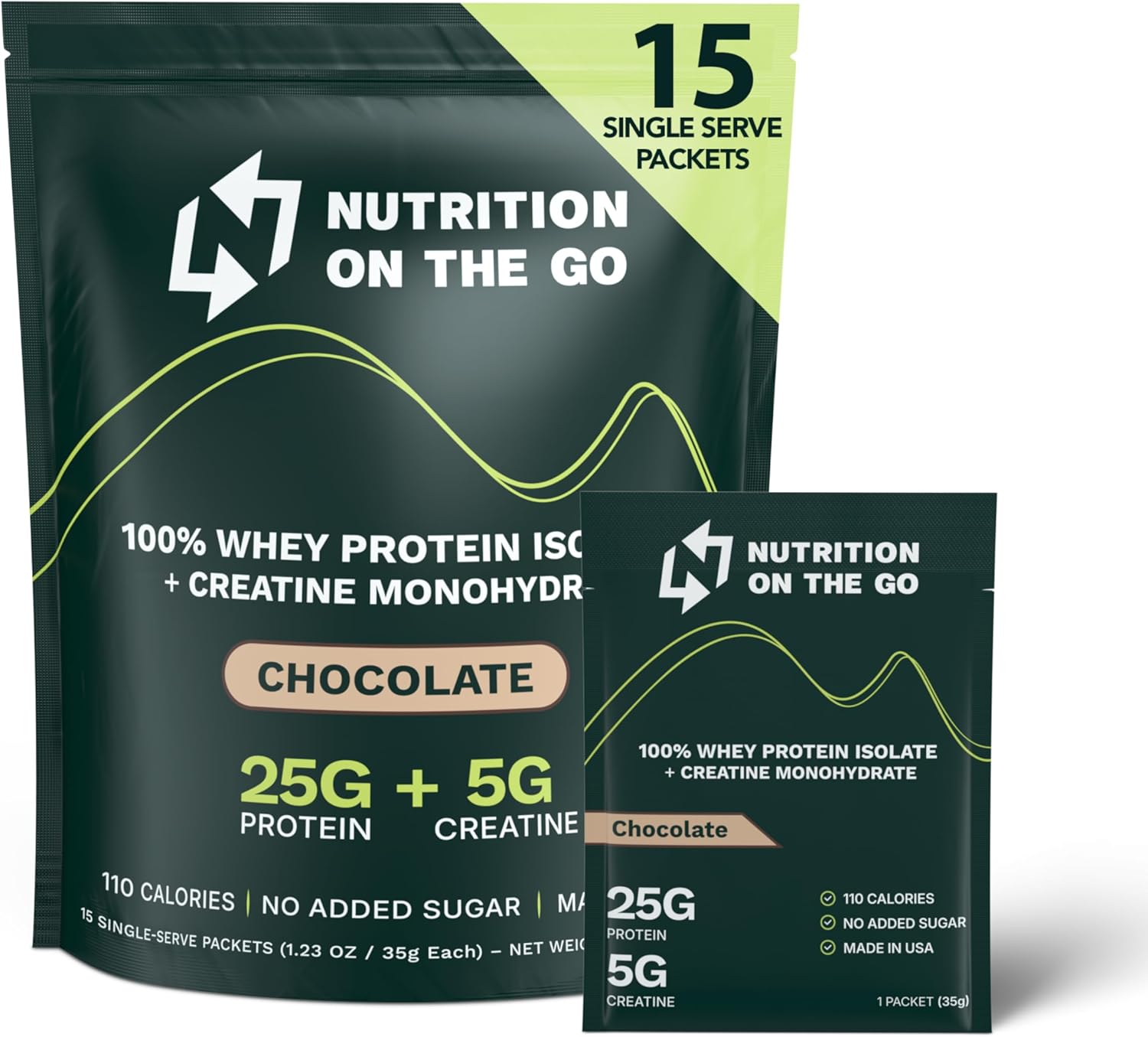 Whey Protein Isolate Packets with Creatine 25g Protein + 5g Creatine