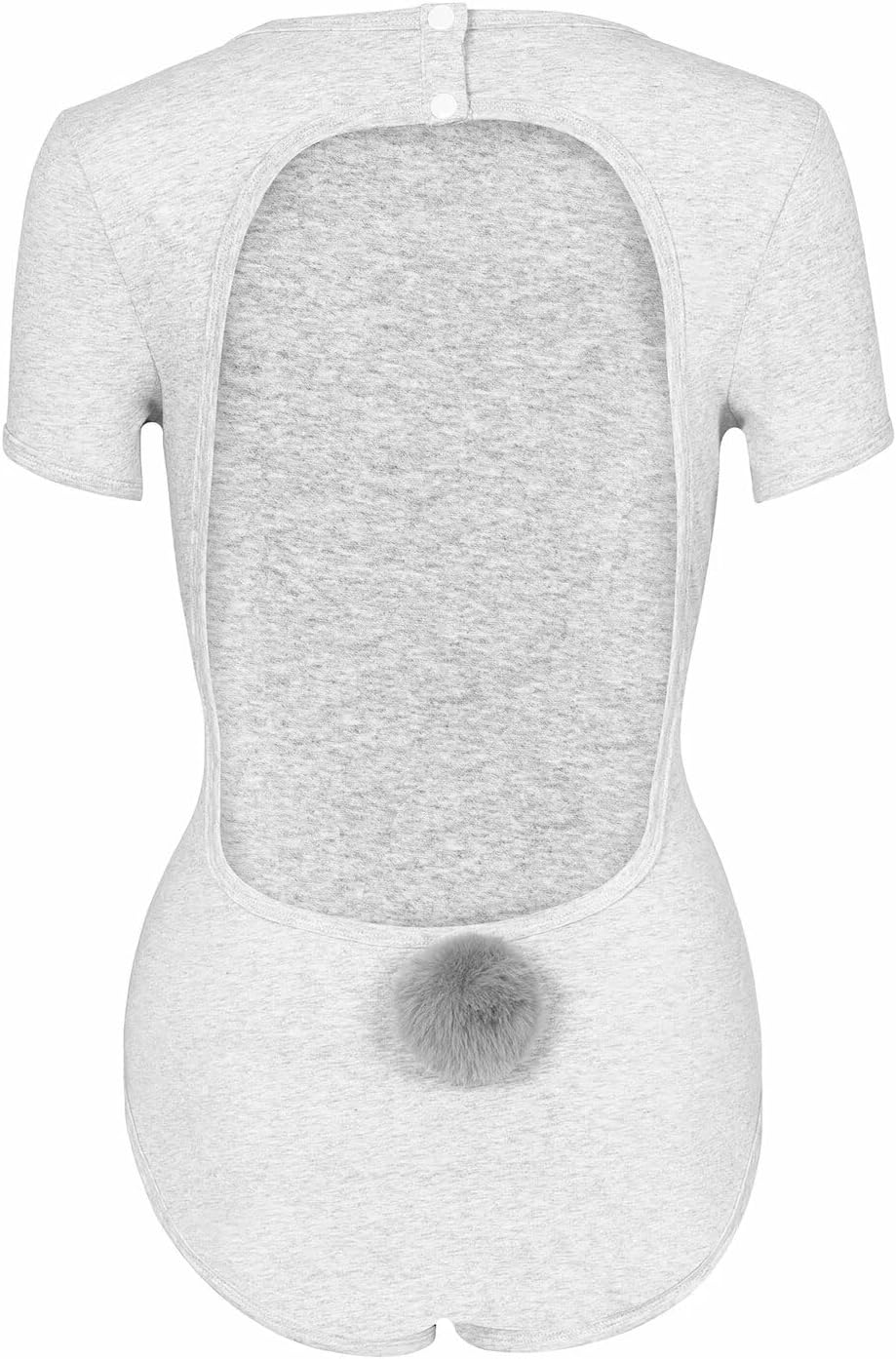 Landofgenie Womens Onesie Cotton Pajamas Print Backless Bodysuit Tops Plus Size Romper for Women Open Back Sleepwear