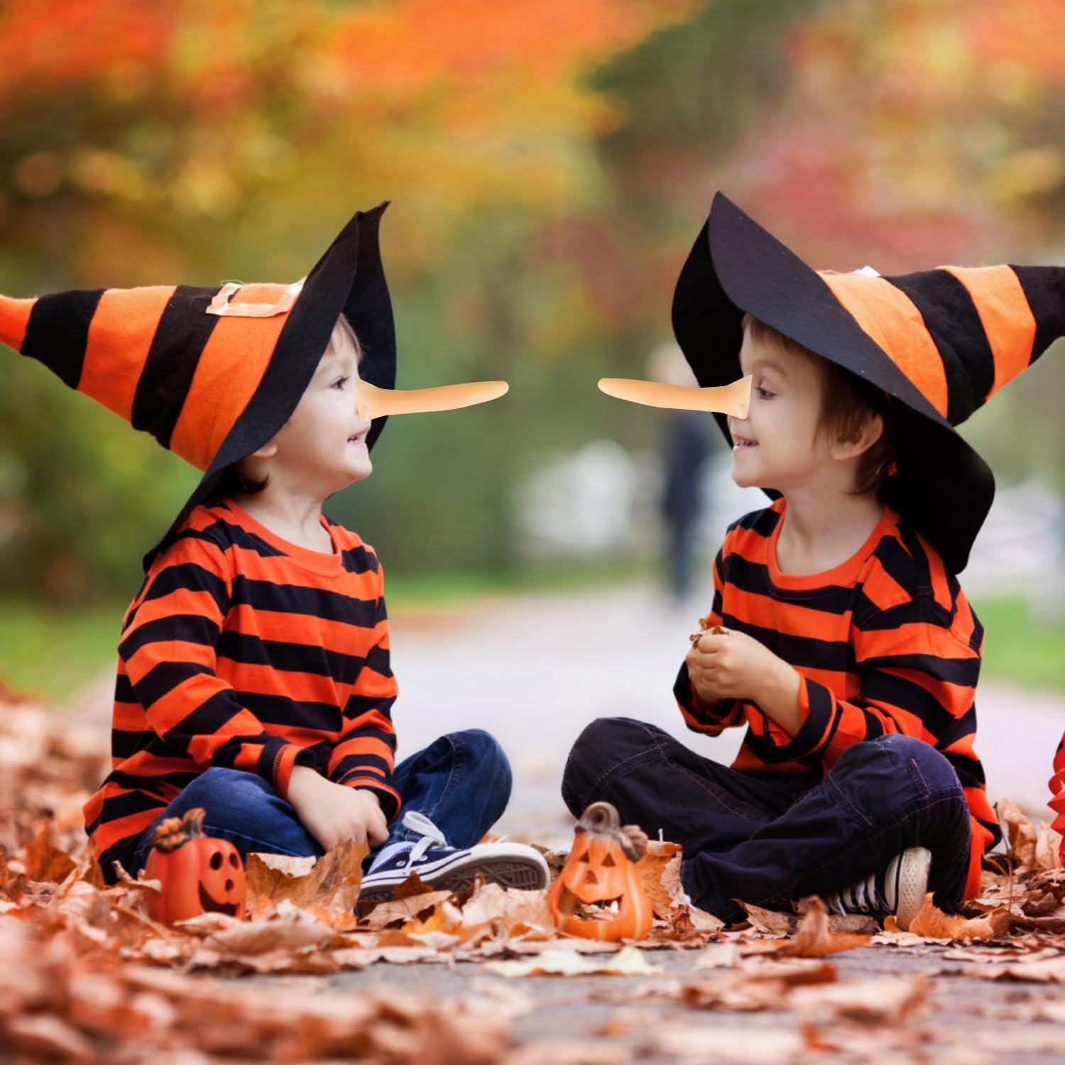 JUFYVO 2pcs Halloween Long Nose Witch Fake Nose Pinocchio Extended Nose Prosthetic Nose Costume Accessories for Halloween Cosplay Party Supplies Props - Image 4