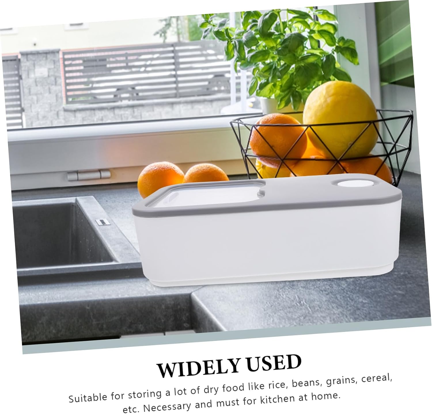Airtight Rice Container Lid Large Grain Storage Bin for Cereal and PET Food Food-Grade Plastic for Kitchen Organization for Home Use
