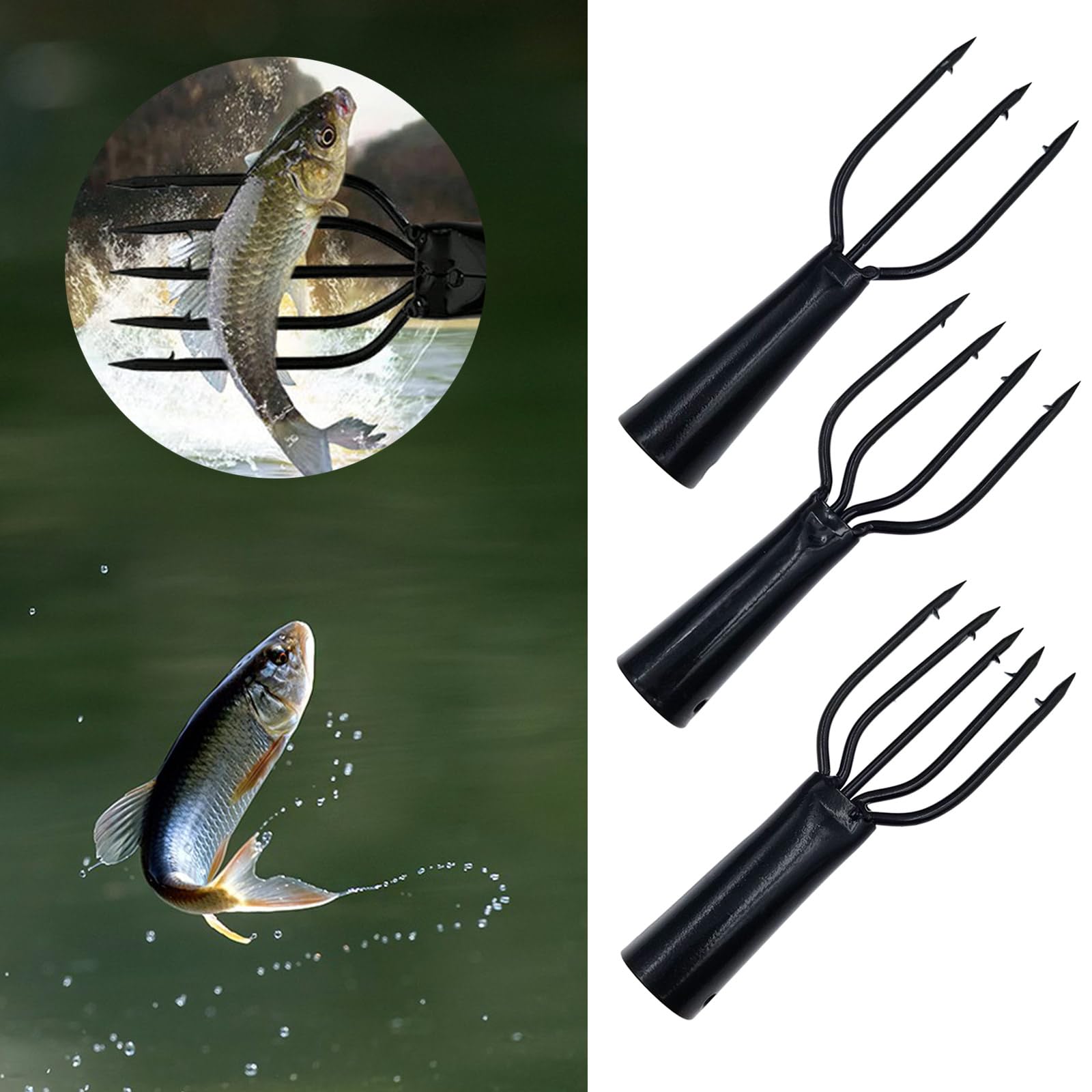 3/4/5 Zinken Barbs Tauchen Harpunen Gaffs Widerhaken Tauchen Zinken Verriegelung Angelrute Harpunen Fisch Gabeln Spitze Ersatz