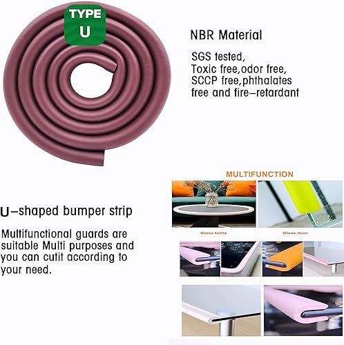 Miniatura 4 de Cojín seguro para bordes y esquinas a prueba de bebés, 13 pies, protectores de mesa y parachoques gruesos de seguridad para niños. Esquinas