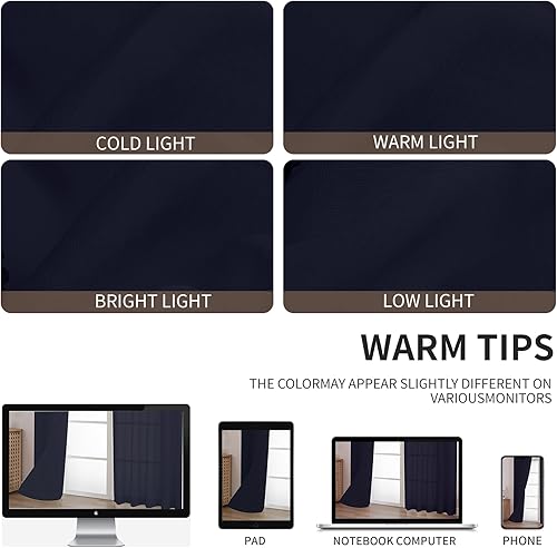 Miniatura 3 de CUCRAF Paneles de cortinas transparentes para sala de estar, dormitorio, cortinas de tratamiento de semi ventana, bolsillo para barra de gasa, juego