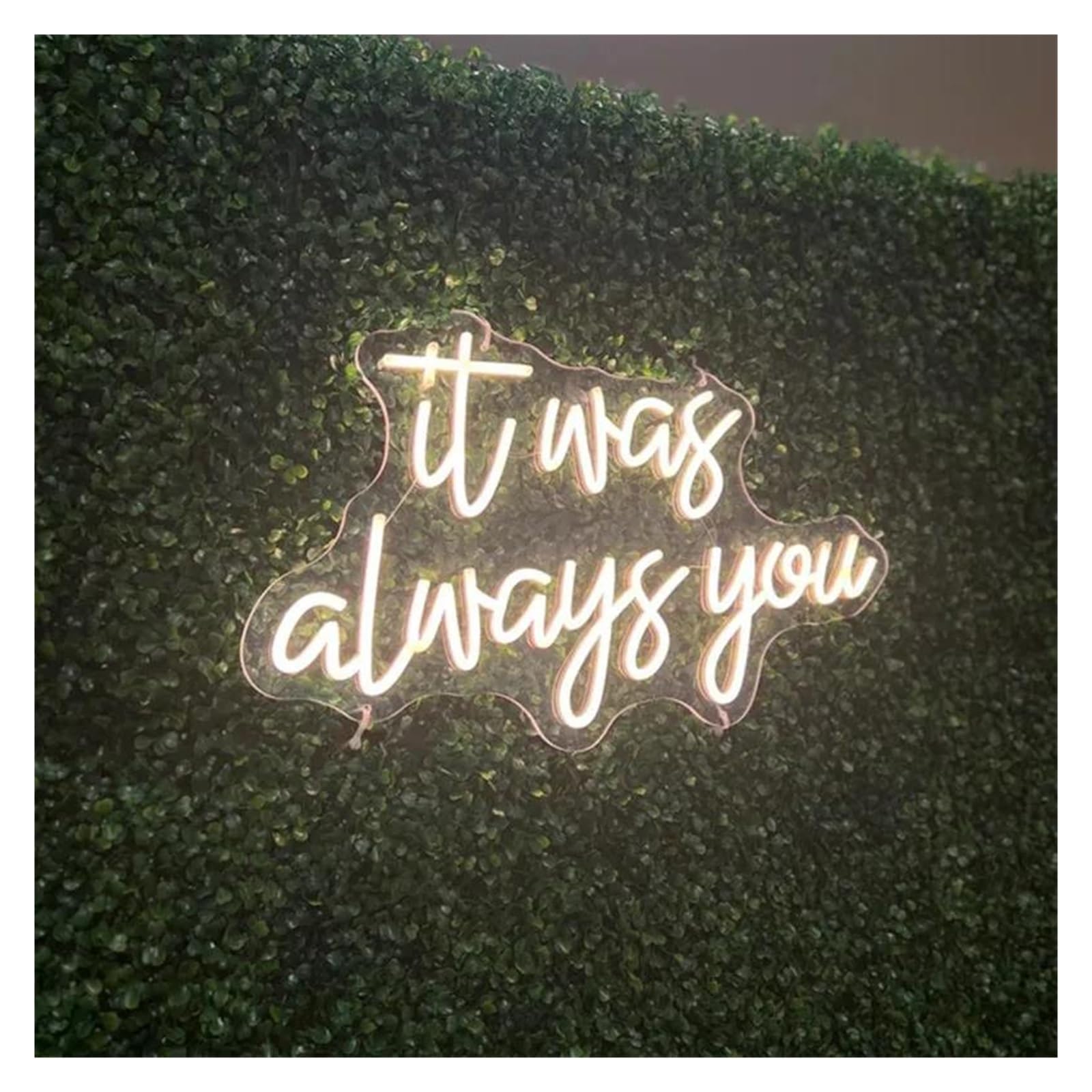 LEMST Signs Lamp It was Always You Neon Sign Light Up Sign Wedding Home Wall Decor Hanging Night Light Engagement Party 40x23cm(Warm White)