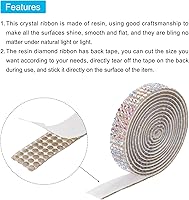 Vista 4 de MECCANIXITY 3 rollos de cinta de diamantes de imitación autoadhesiva de 0.315 pulgadas para proyectos de artes y manualidades, pasteles de boda