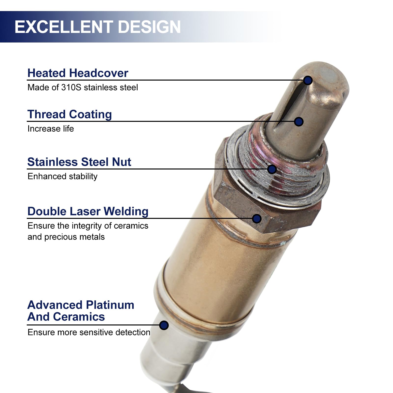 Heated 234-4012 For 1996-2001 Chevy GMC Blazer S10 Jimmy 4.3L V6 - 4 Wire  Heated O2 Sensor Oxygen Sensor