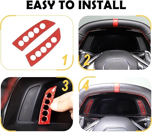 Miniatura 5 de CHEAYAR Adhesivo de fibra de carbono para tablero de instrumentos compatible con Chevrolet Corvette C8 Stingray 2020-2023, adhesivo para panel de