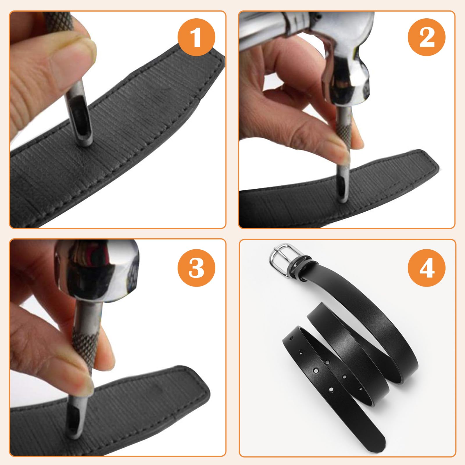 NVGFTG Locheisen Set 9-tlg - Rundlochstanzer Für Leder & Stoff