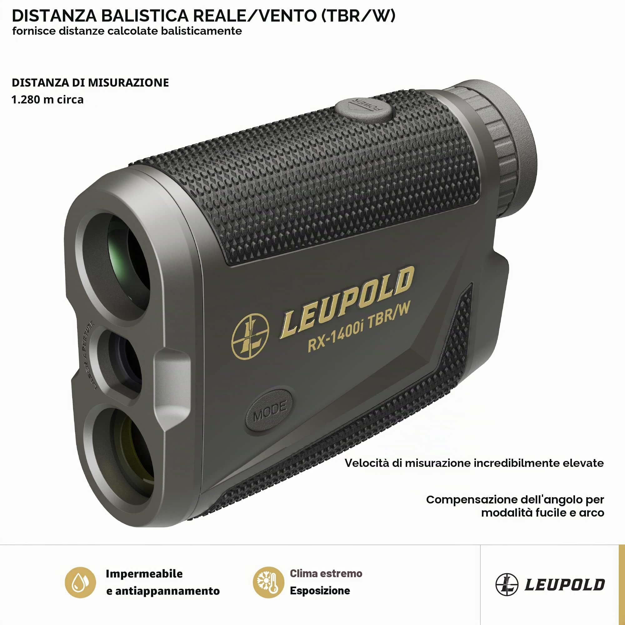 Leupold Telemetro RX-1400I TBR/W Gen 2 w/Flightpath, nero/grigio