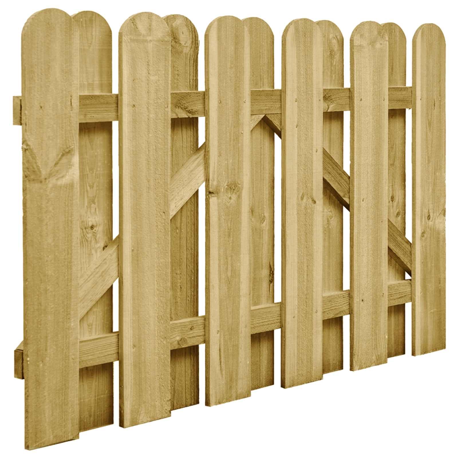 vidaXL Brama ogrodowa 100 x 75 cm Lite drewno sosnowe zielony