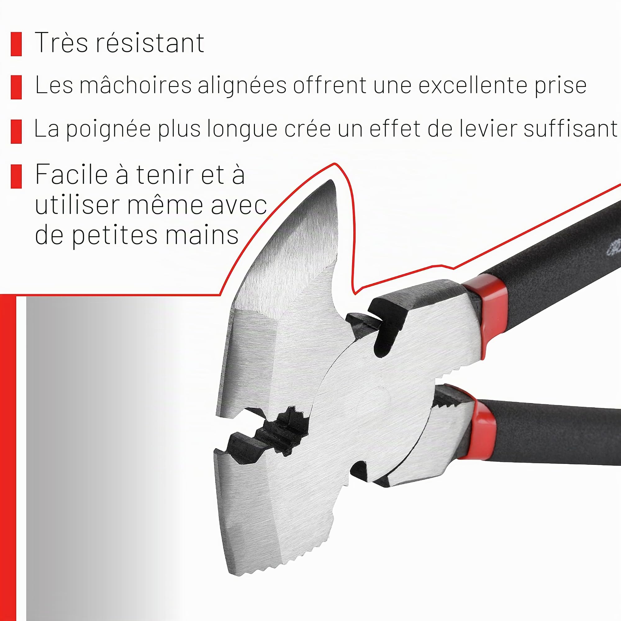 Bates - Pince de clôture - Multi-outils pour clôtures de barbelés - Pince coupante pour clôture, extracteur de clous - Pince coupante - 25,4 cm