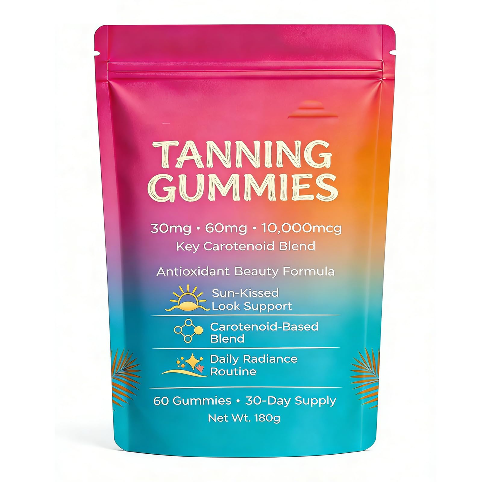 Photo 1 of *4/10/2028* Skin Tanning Gummies – Antioxidant Beauty Gummies with Beta-Carotene & Lycopene, Supports Healthy-Looking Skin, Daily Routine, 60 Count (1pc)