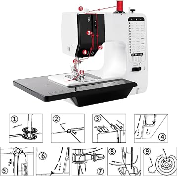 38 Stitches Mini Sewing Machine, Household Electric Sewing Machine with Extension Table for Beginner Home DIY, Fabric Repair