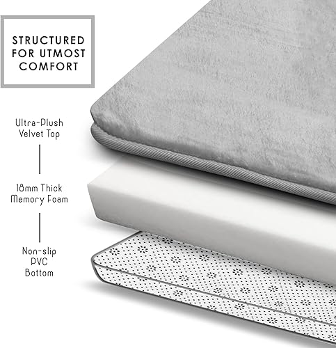 Miniatura 5 de Clara Clark tapete para baño, regadera o tina, de gomaespuma, negro, antiderrapante