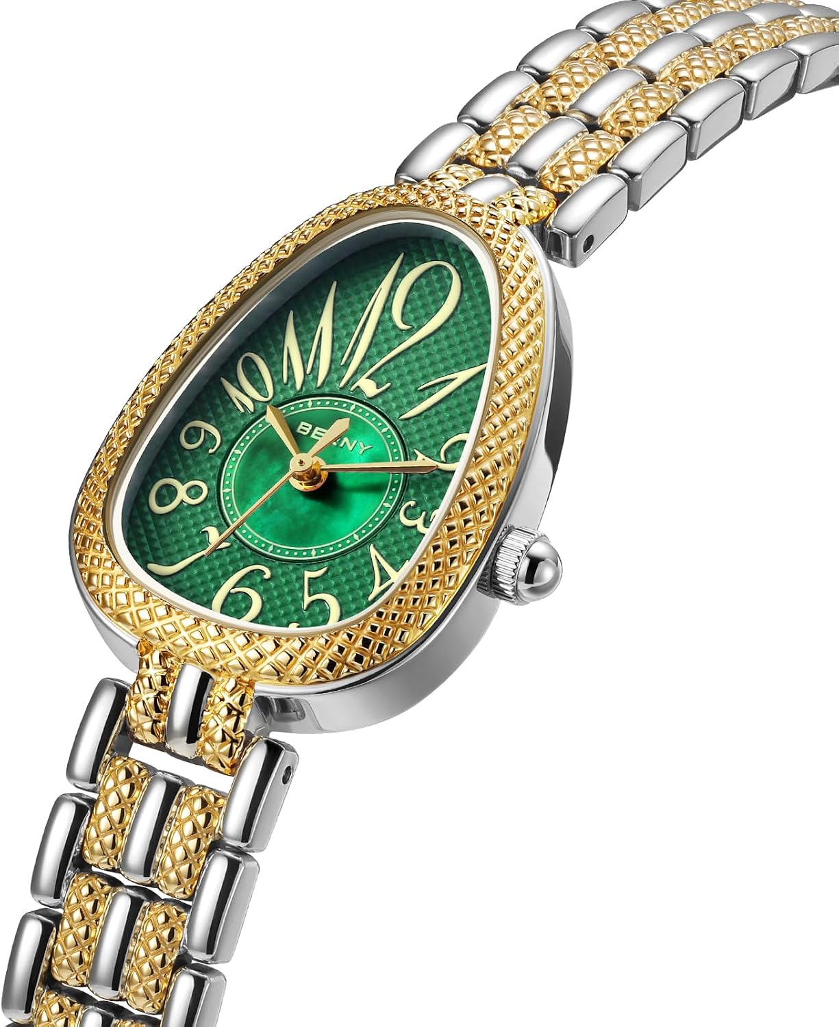 BERNY Silver and Gold Watches for Women, Dainty Two-Tone Ladies Wrist Watch, Vintage Serpent Series Watch, Women’s Luxury Birthday Gifts, Japanese Quartz Movement All Stainless Steel 3ATM Waterproof