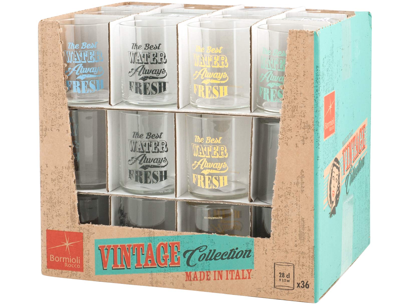 21 Cl - Bormioli Rocco Barshine Bicchiere Bibita In Vetro Temperato Set 6 Pezzi