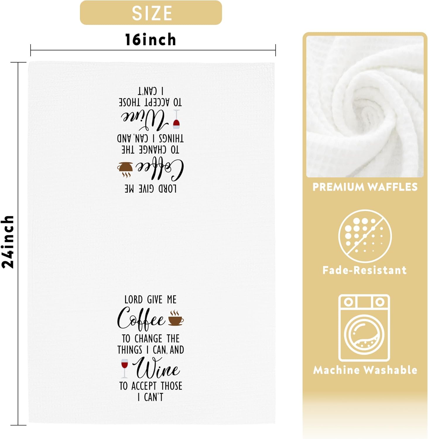 Funny Christian Towels, Serenity Prayer Towels Gifts for Kitchen Bathroom Decor (16x24 inches) - Image 6