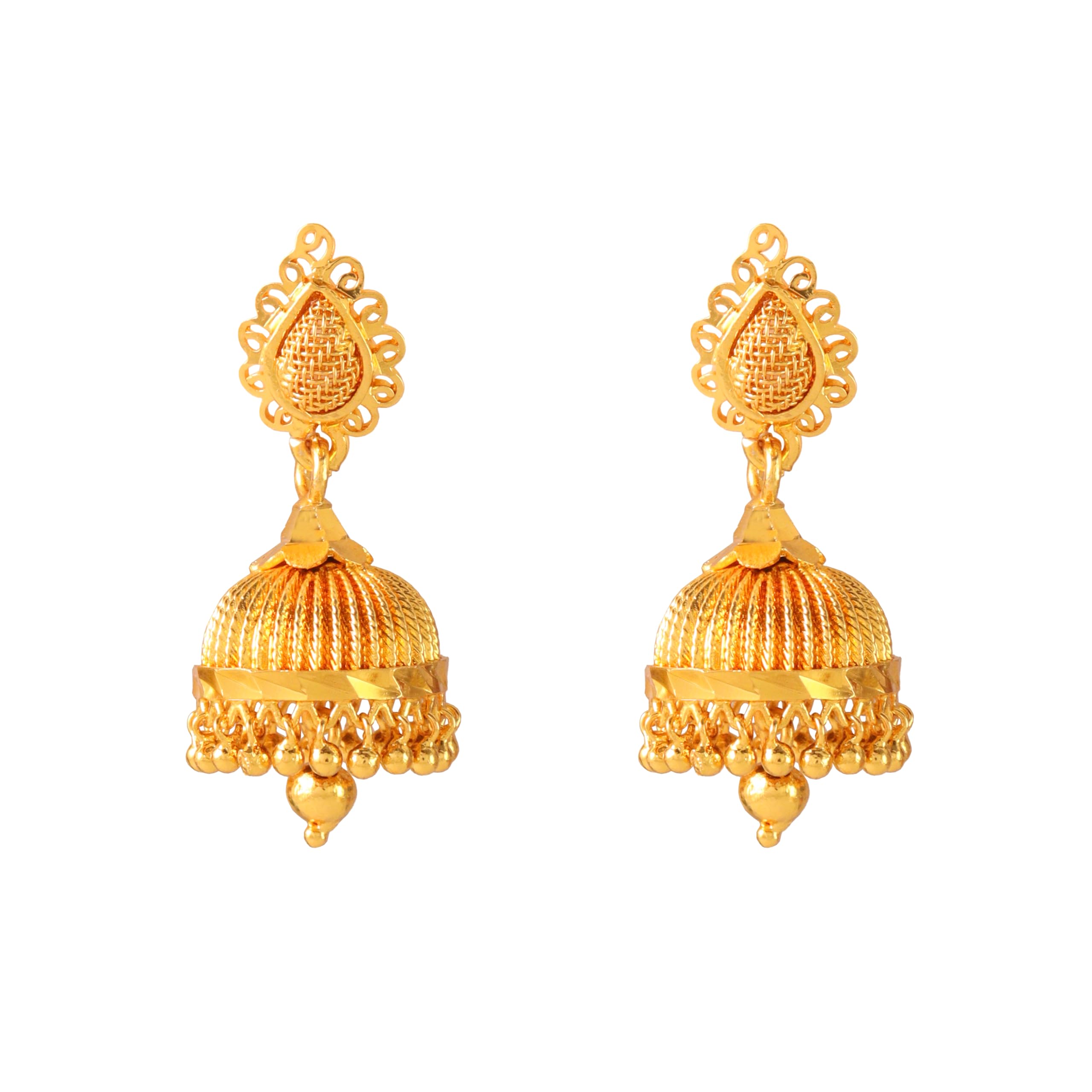 CUTE GOLD One Gram Gold Plated Traditional jimikki Jhumka Earring for Women & Girls (EAR-5032) (B0D6KCHH4X) Amazon Price History, Amazon Price Tracker