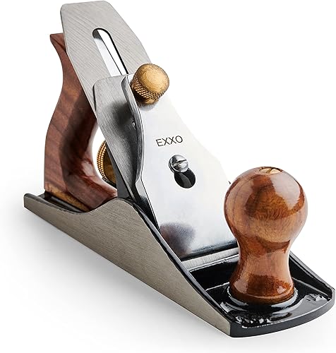 EXXO | No.4 Jack Bench Hand Plane | Plano de 9 pulgadas - Cortador de 2 pulgadas | Cepilladora manual y de borde ajustable | Suavizado de madera,