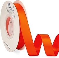 Vista 40 de Ribbli - Cinta de satén roja de doble cara, 1 pulgada x 25 yardas, cinta de tela para uso en ramo de lazos, envoltura de regalo de Navidad, arreglo