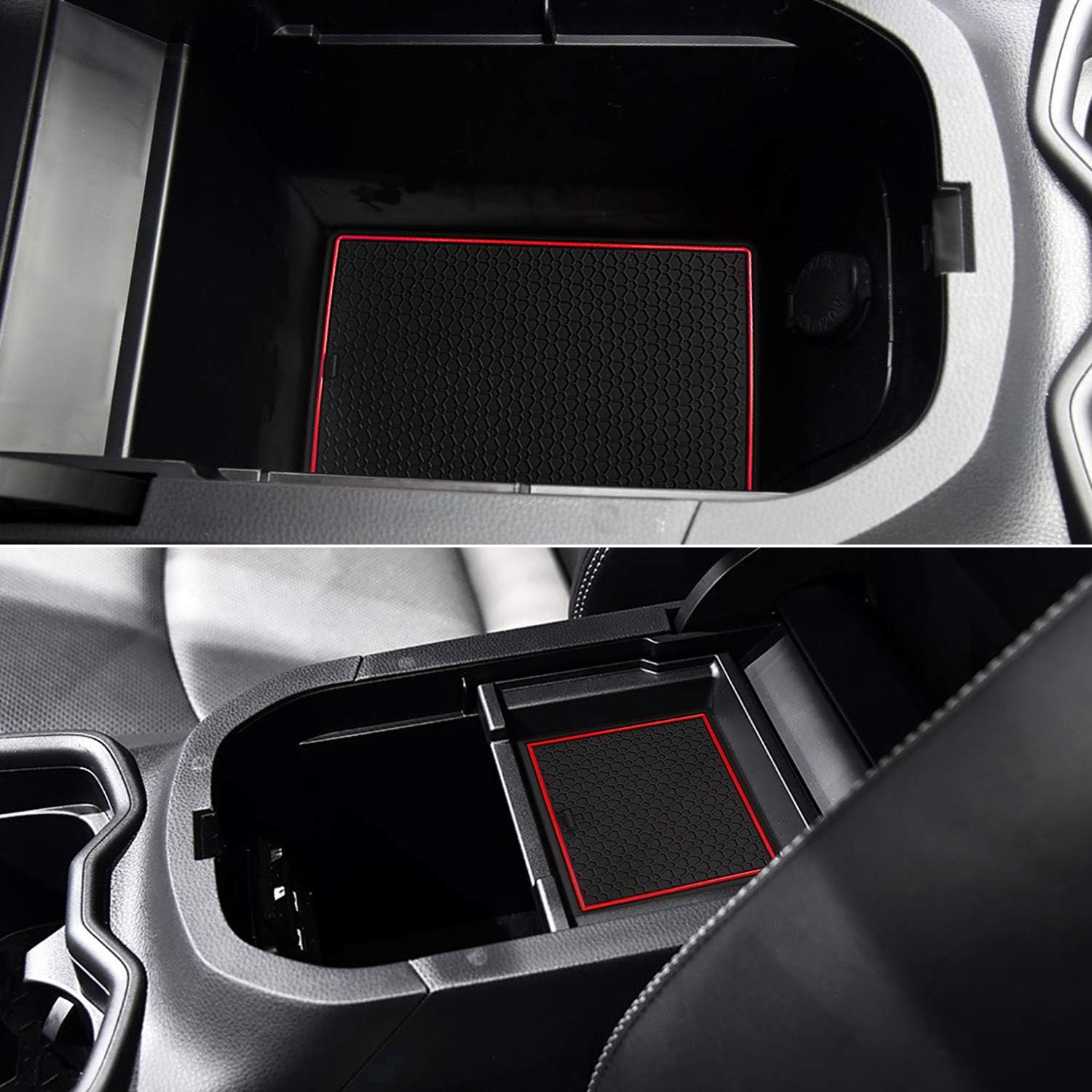 Auovo Anti Dust Mats for Toyota RAV4 Accessories 2025 2024 2023 2022 2021 2020 2019 Custom Car Cup Holder Insert Liner Coaster Center Console Door Pads (14pcs/Set)(red)