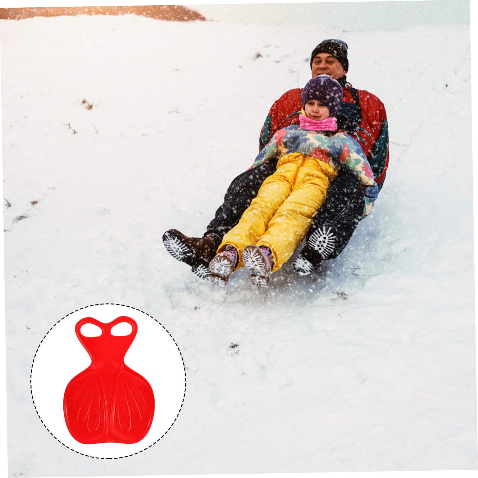 BESPORTBLE Boys and Girls Snow Sleds Adult Sleighs Grass Skiing Board Bum Slider Seat Durable Pe Material Winter Activity Random Color