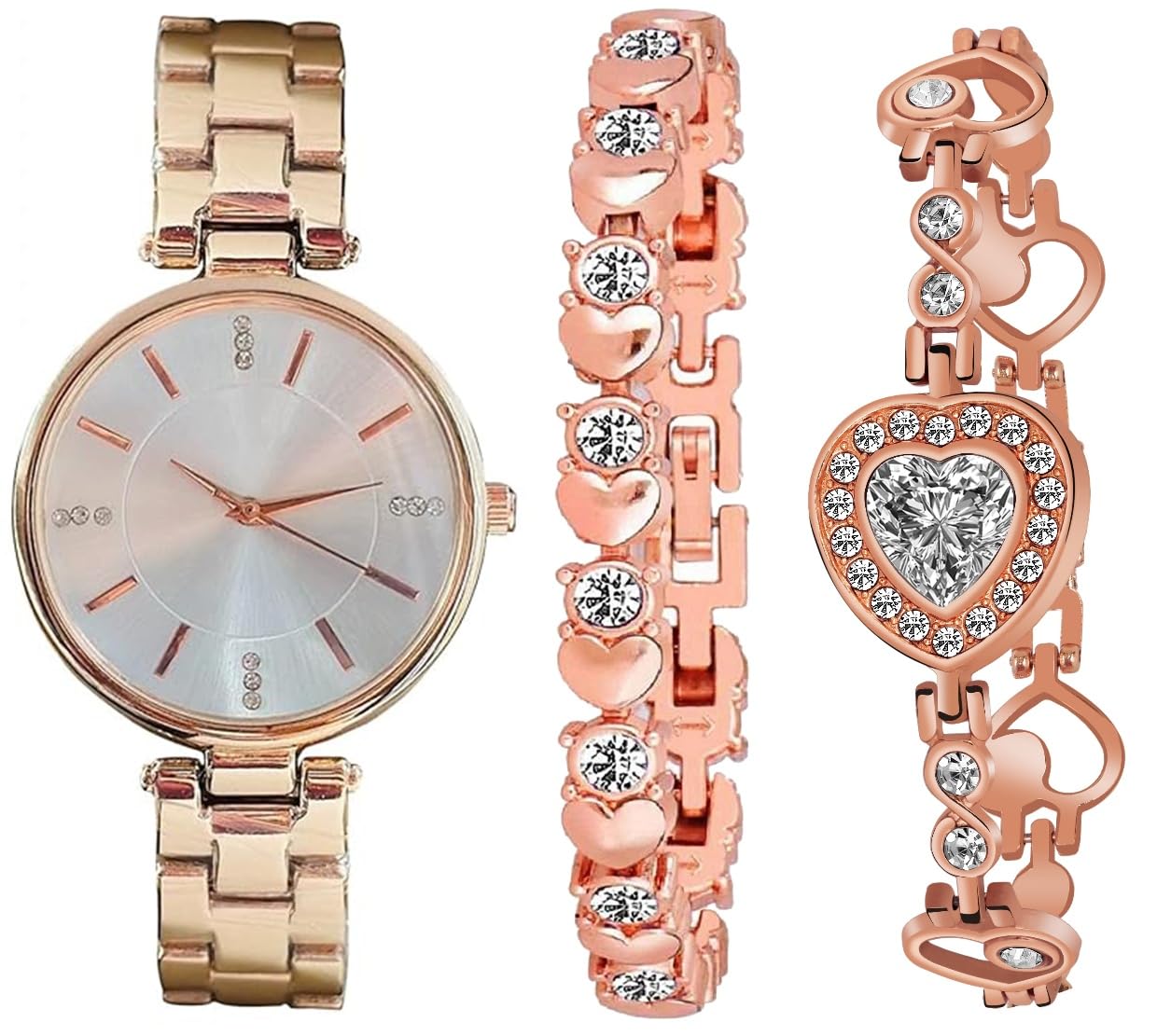 Rose Gold Luxury Women's Analog Watch Diamond Studs Stainless Steel Bracelet Waterproof Quartz Analog Watch for Women-image-35